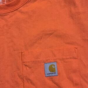 Carhartt Shirt Mens Large Orange Loose‎ Fit Heavy Utility Workwear Tee